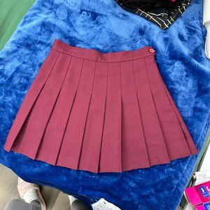 American Apparel Burgundy Pleated Skirt